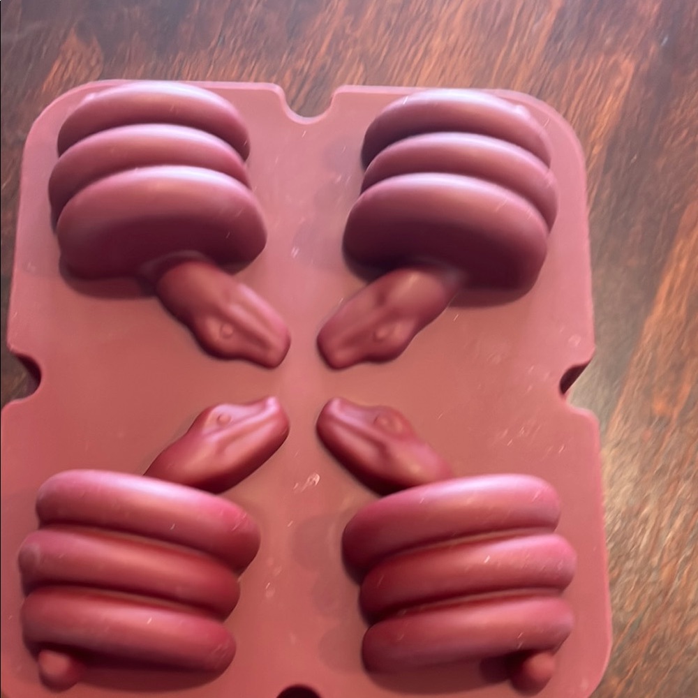 Snake-Shaped Silicone Mold in Burgundy